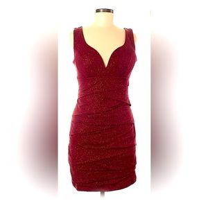 Emerald Sundae Burgundy Cocktail Dress